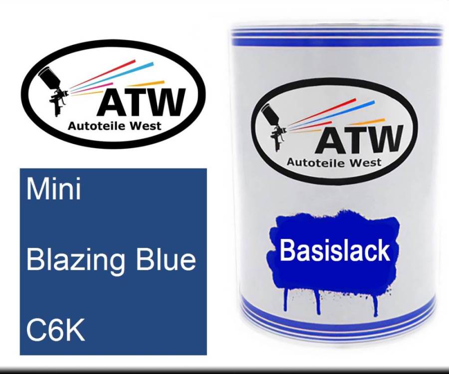 Mini, Blazing Blue, C6K: 500ml Lackdose, von ATW Autoteile West.